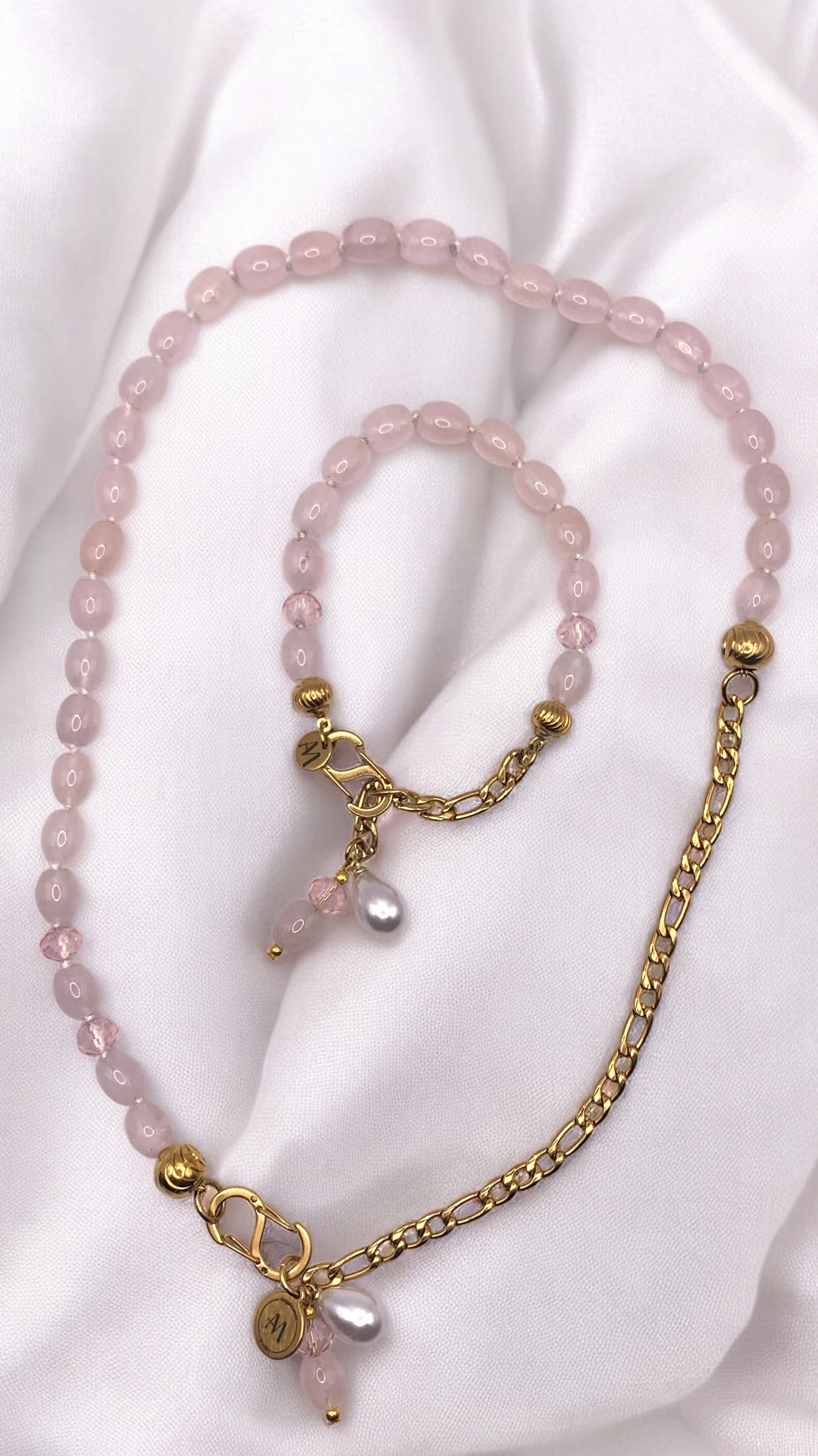 Kette Rose Quartz with Opal AMM