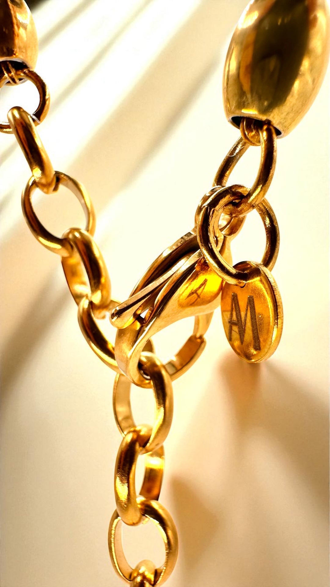 Kette Pearl Gold bead AMA