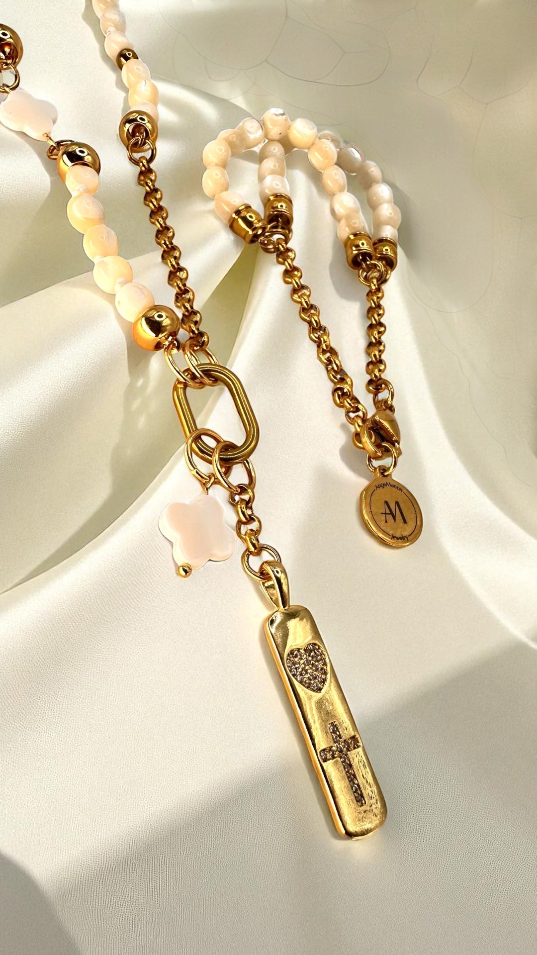 Armband White Perlmutt AMA