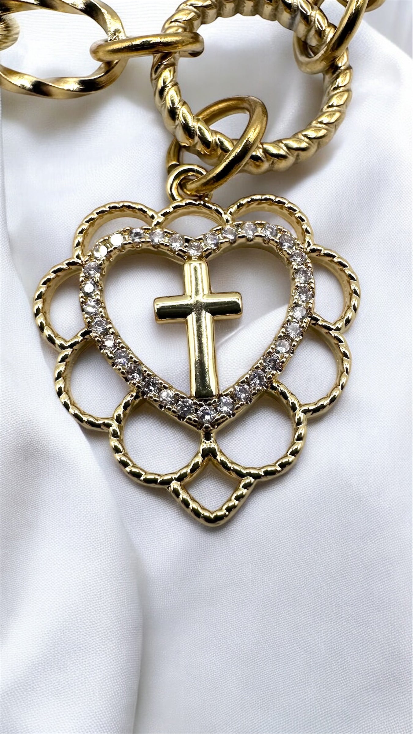 Armband Aqua Cross Heart AMA