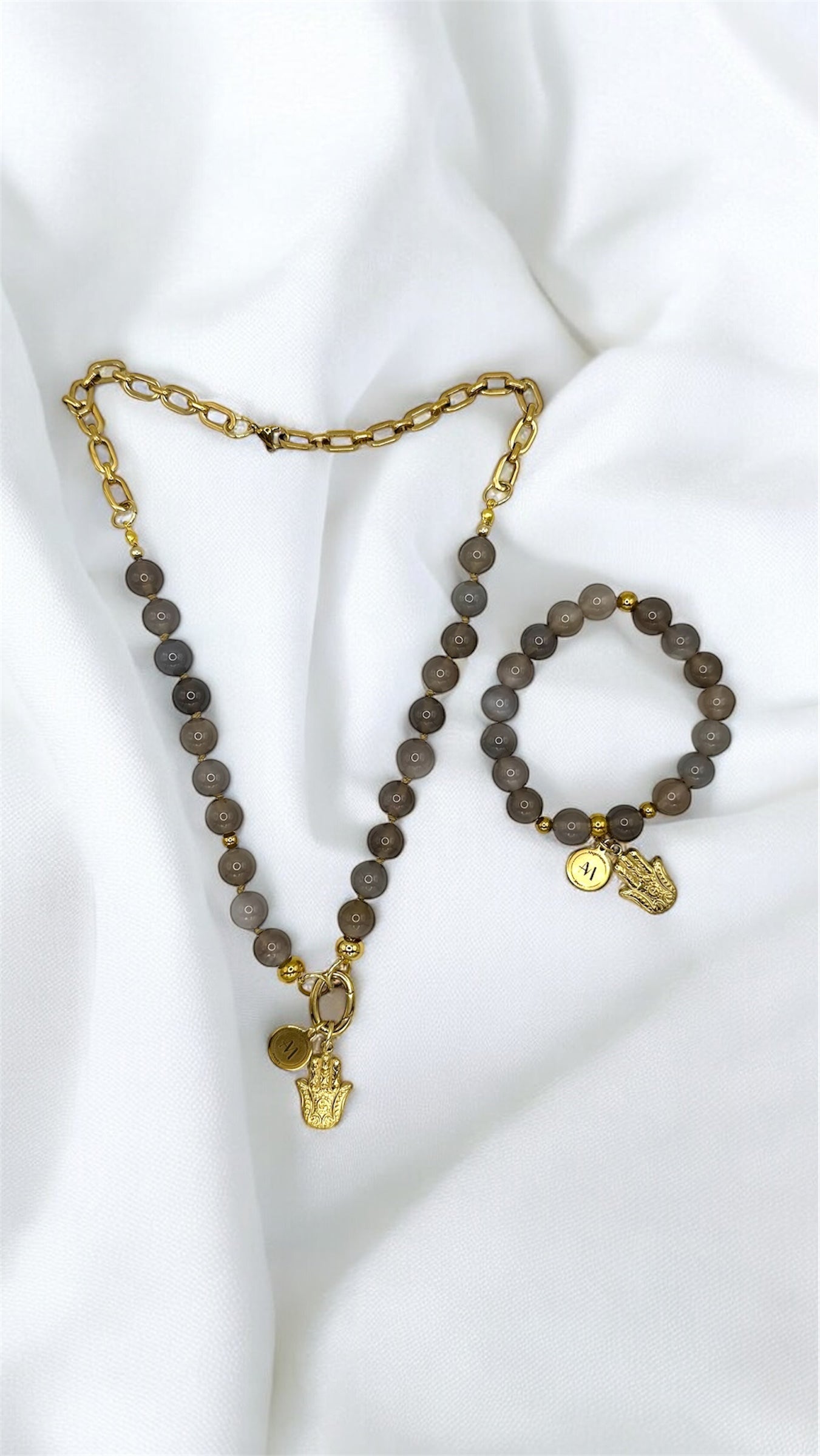 Kette Grey Hamsa-Hand AMA