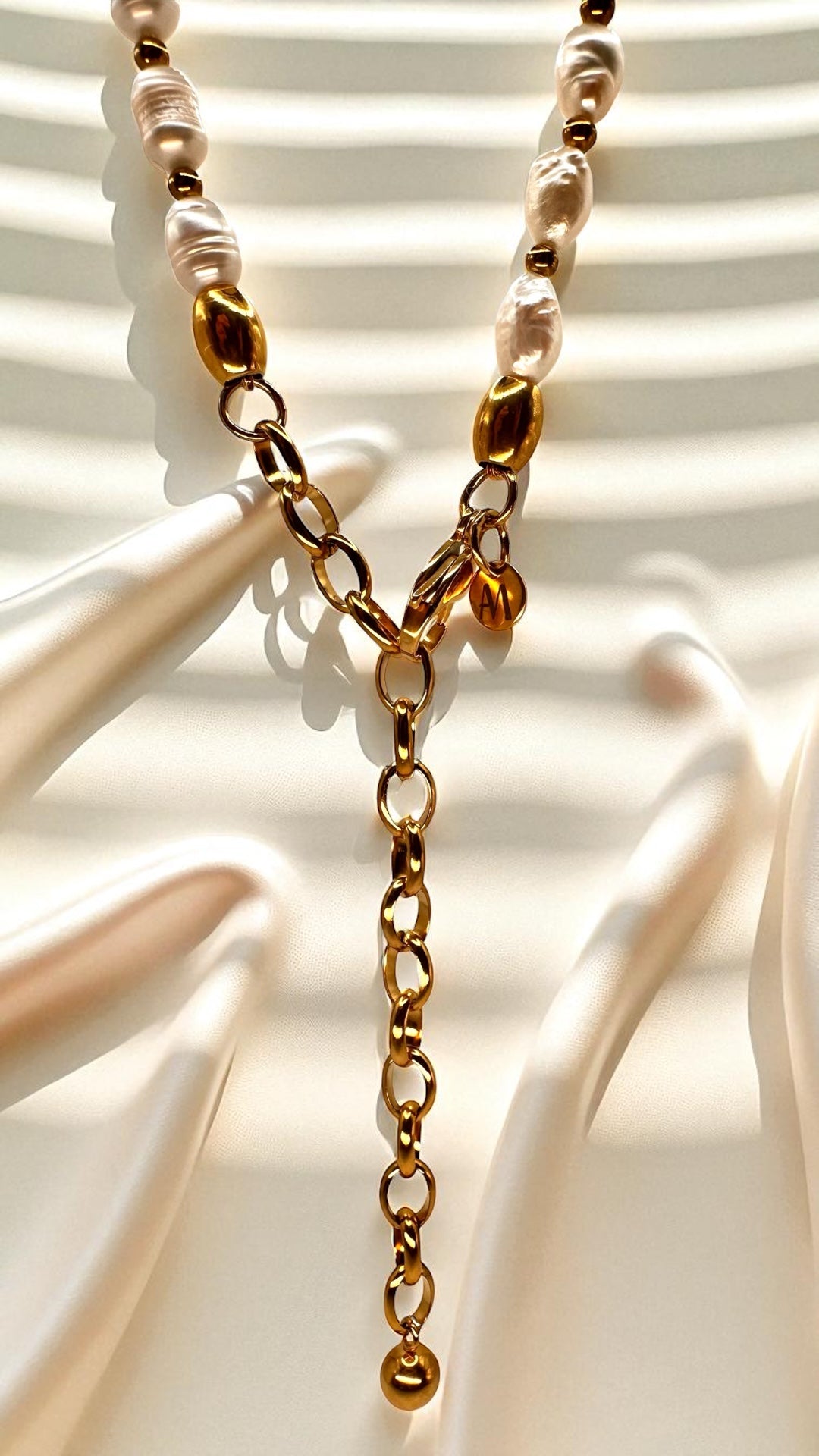 Kette Pearl Gold bead AMA