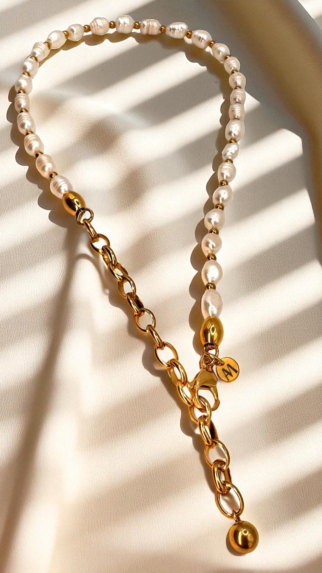 Kette Pearl Gold bead AMA