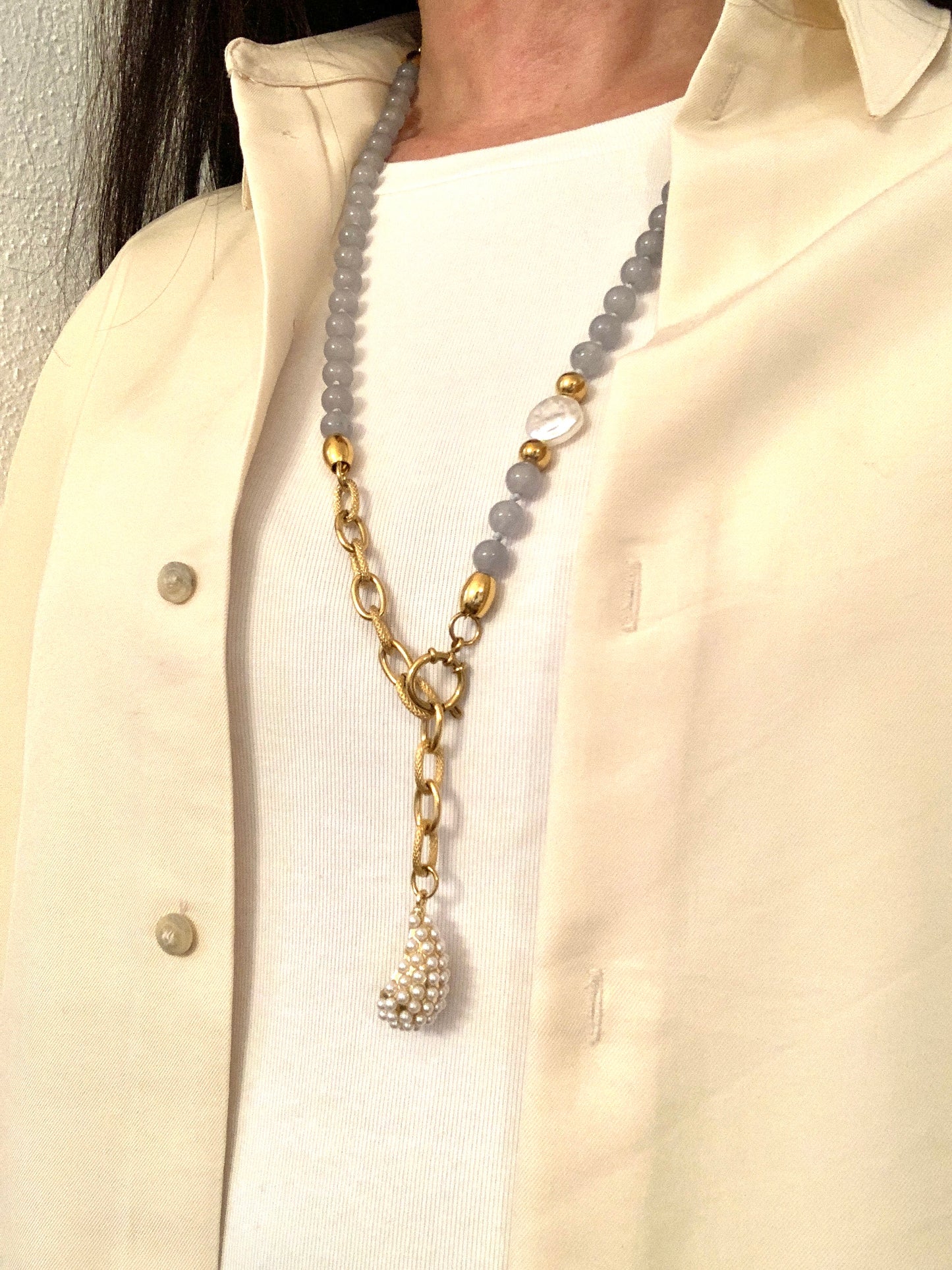 Kette Gray Chalcedon Pearl AMM