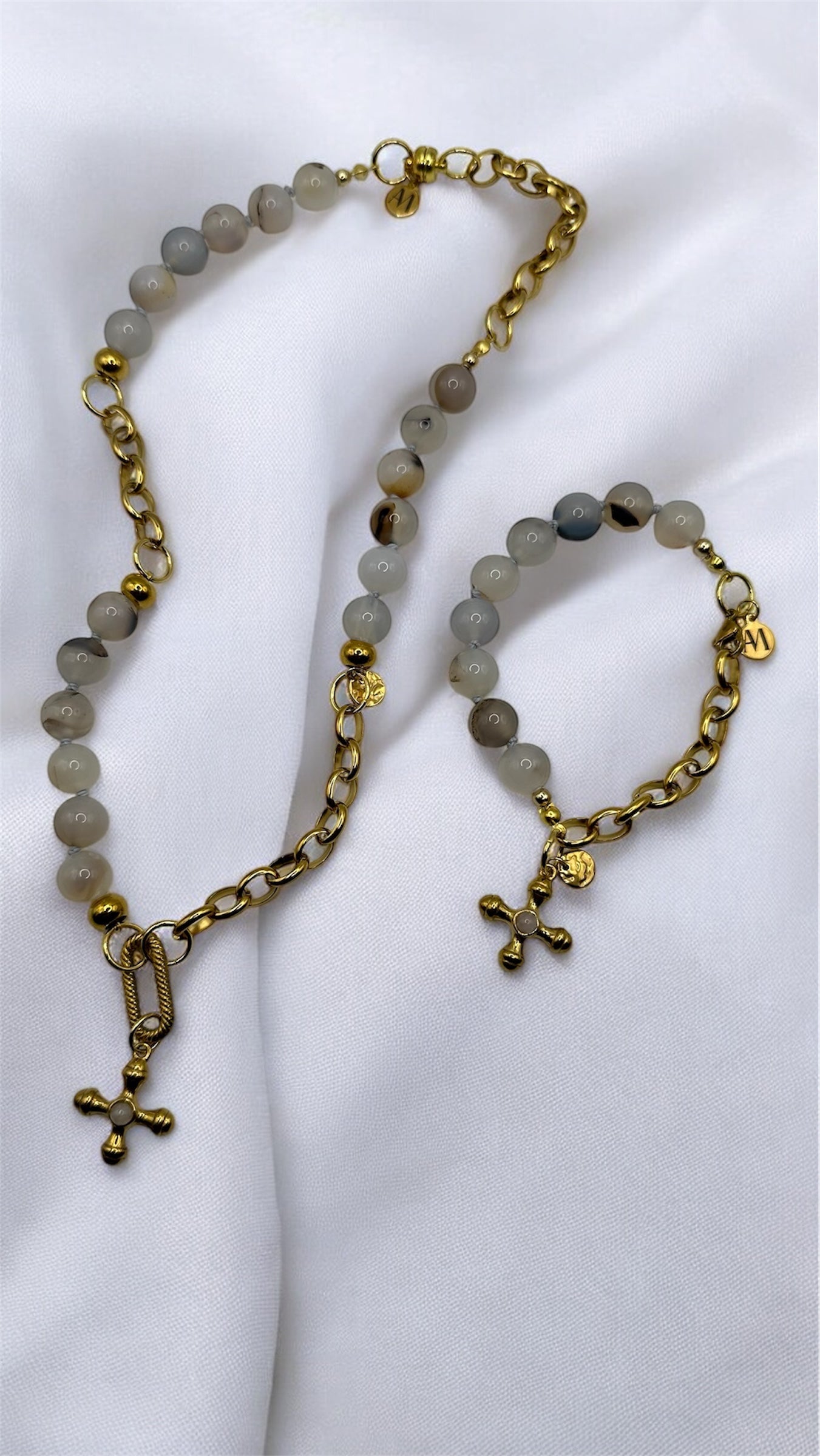 Armband Chalcedone Cross AMA