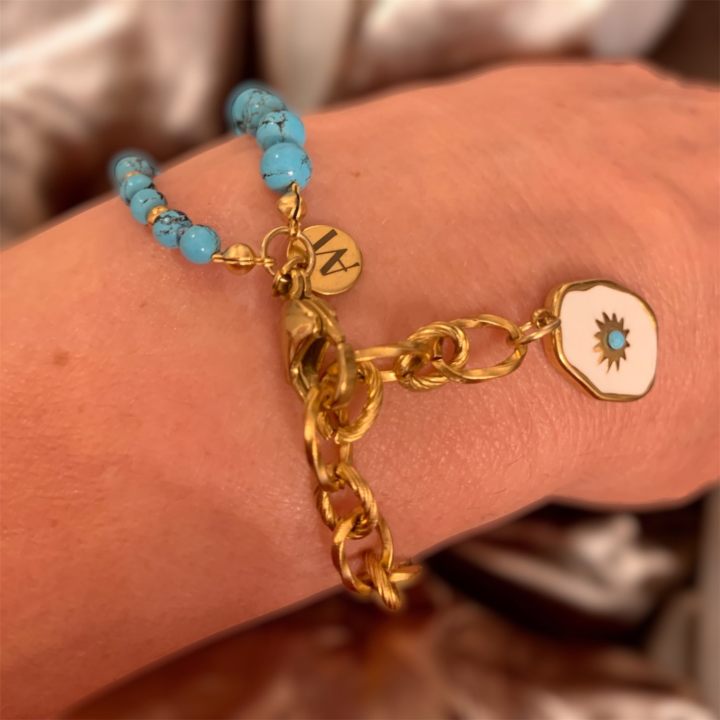 Armband Turquoise and White AMM