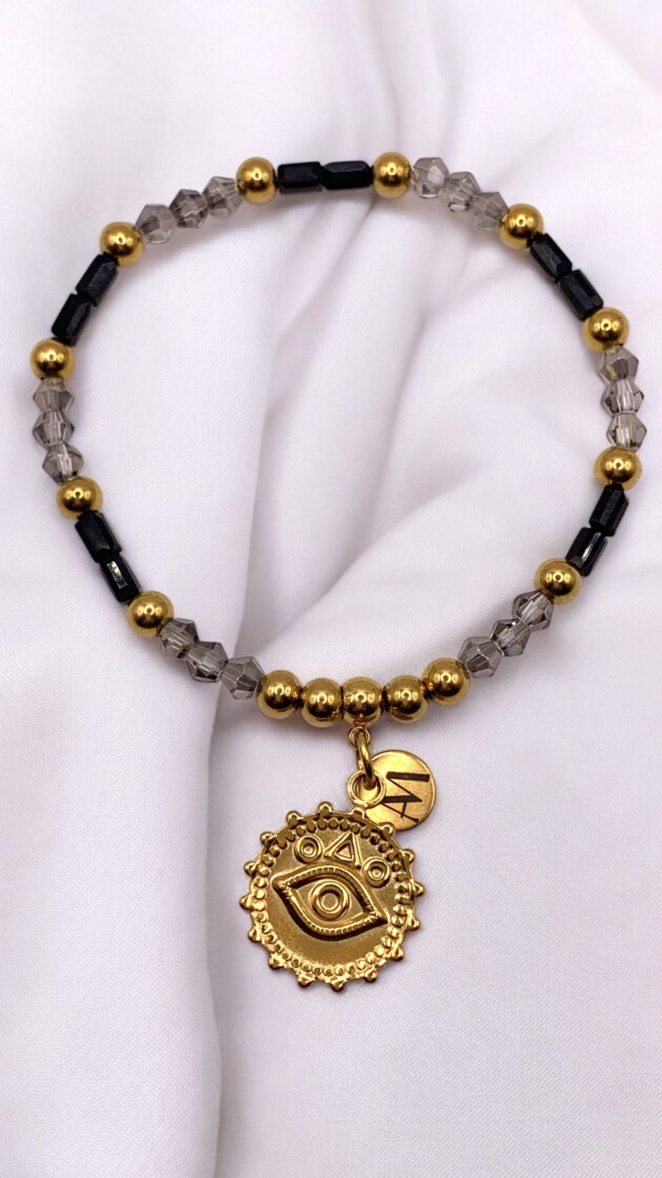 Armband Little Gray and Black Evil Eye AMM