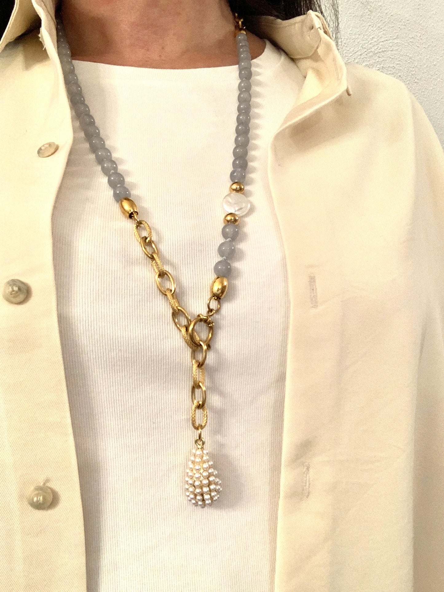 Kette Gray Chalcedon Pearl AMM