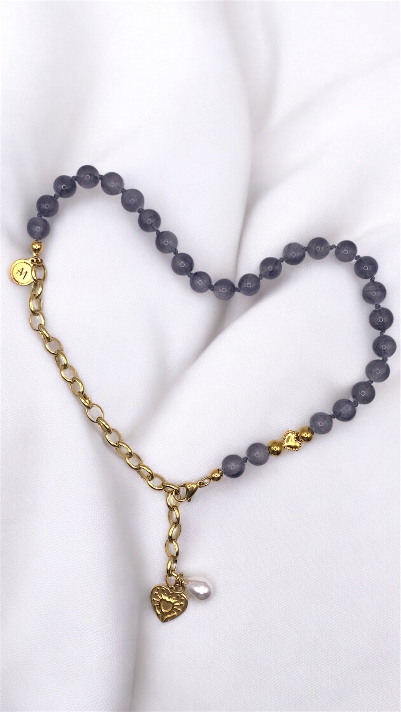 Kette Gray Pearl Heart AMM