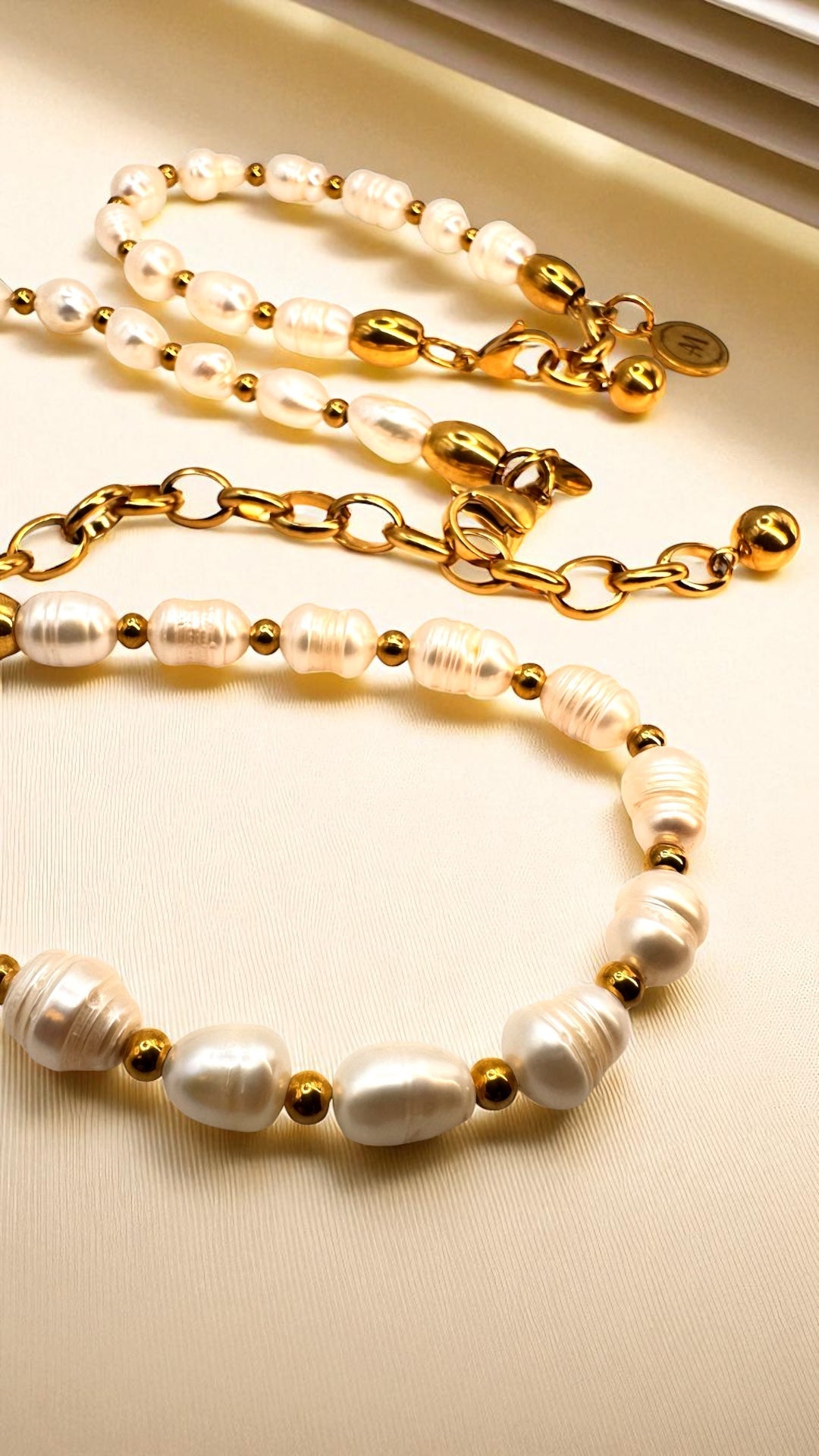 Kette Pearl Gold bead AMA