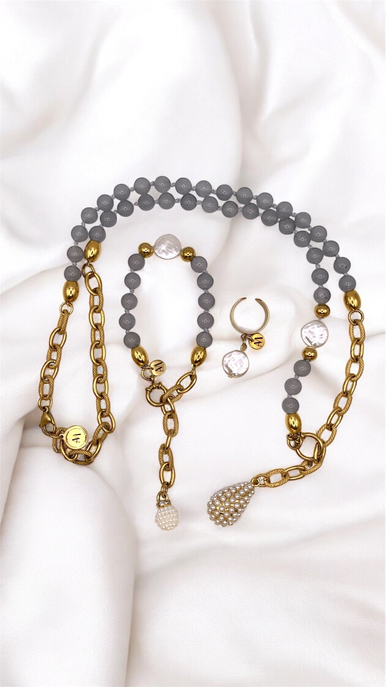 Kette Gray Chalcedon Pearl AMM