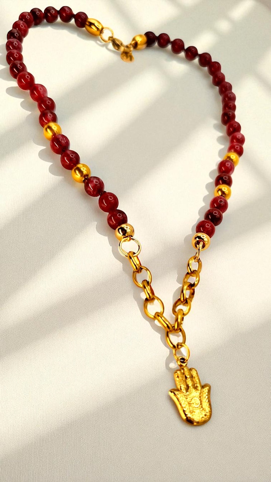 Garnet Hamsa Hand AMA