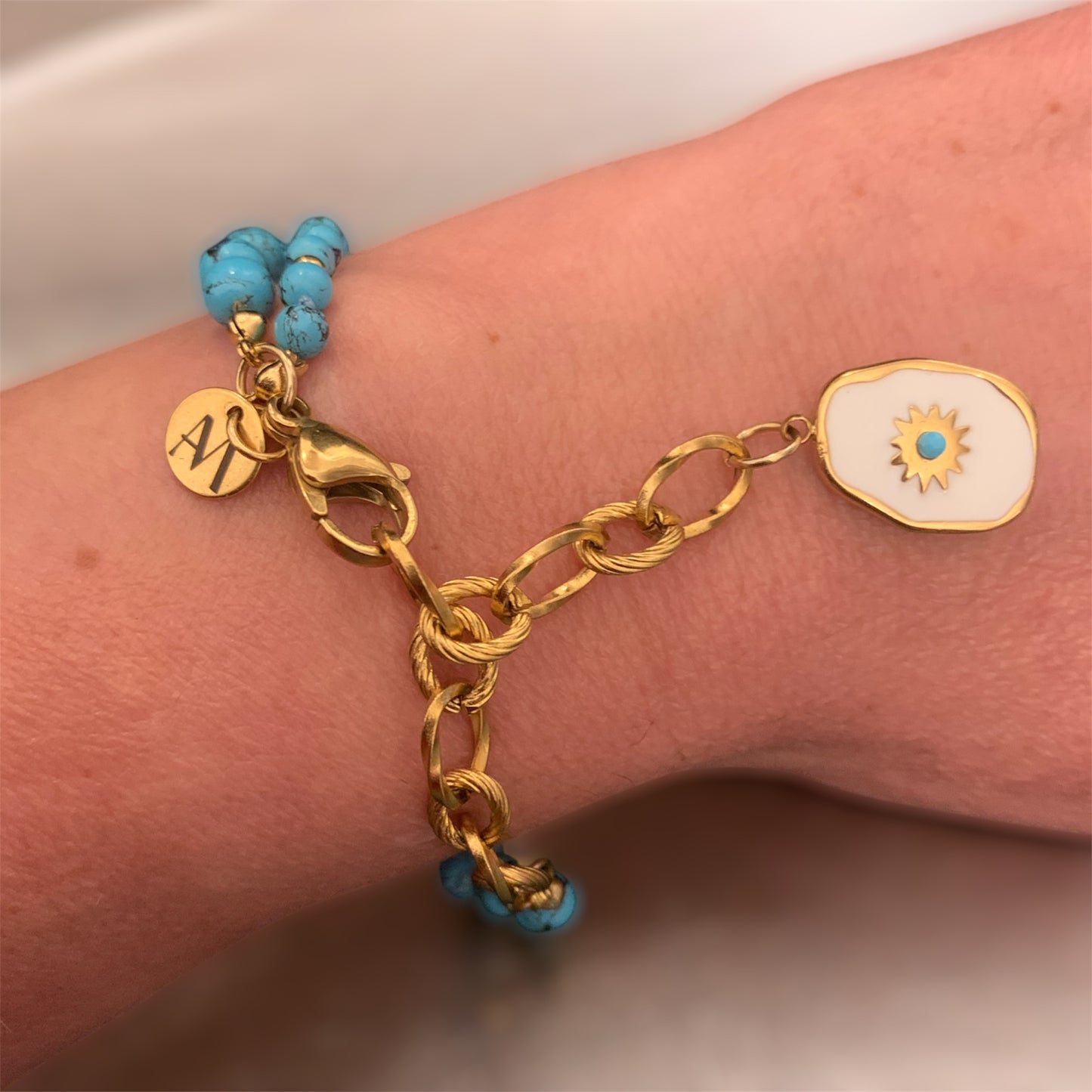 Armband Turquoise and White AMM