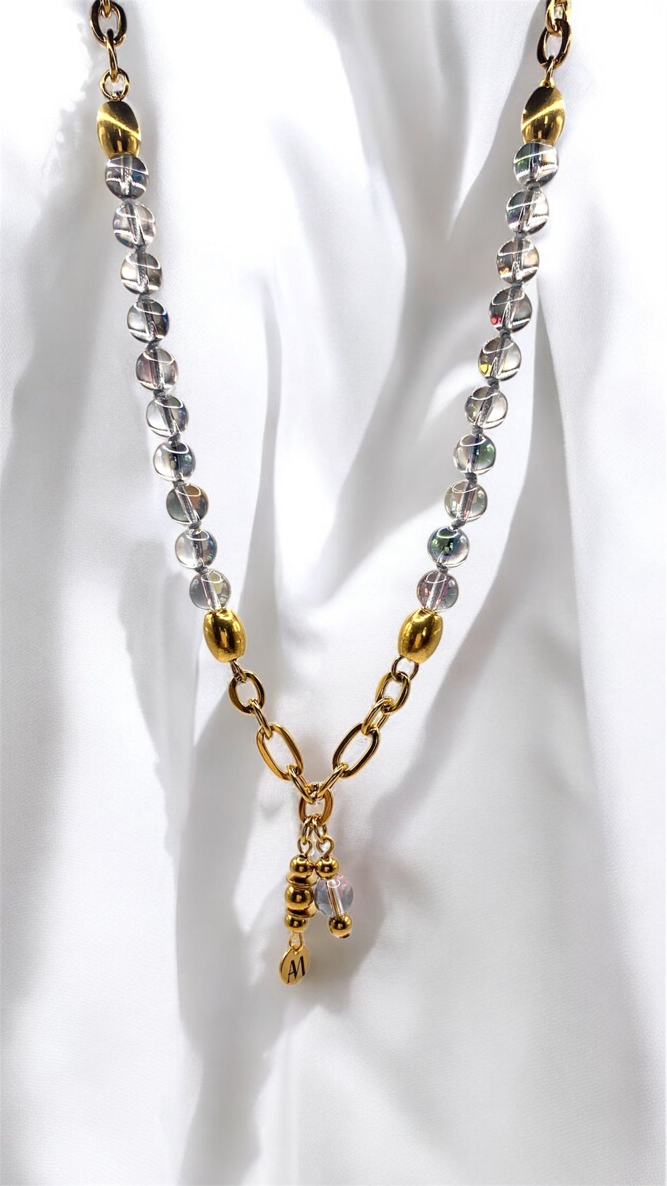 Kette Iridescent Blue Pearl AMM