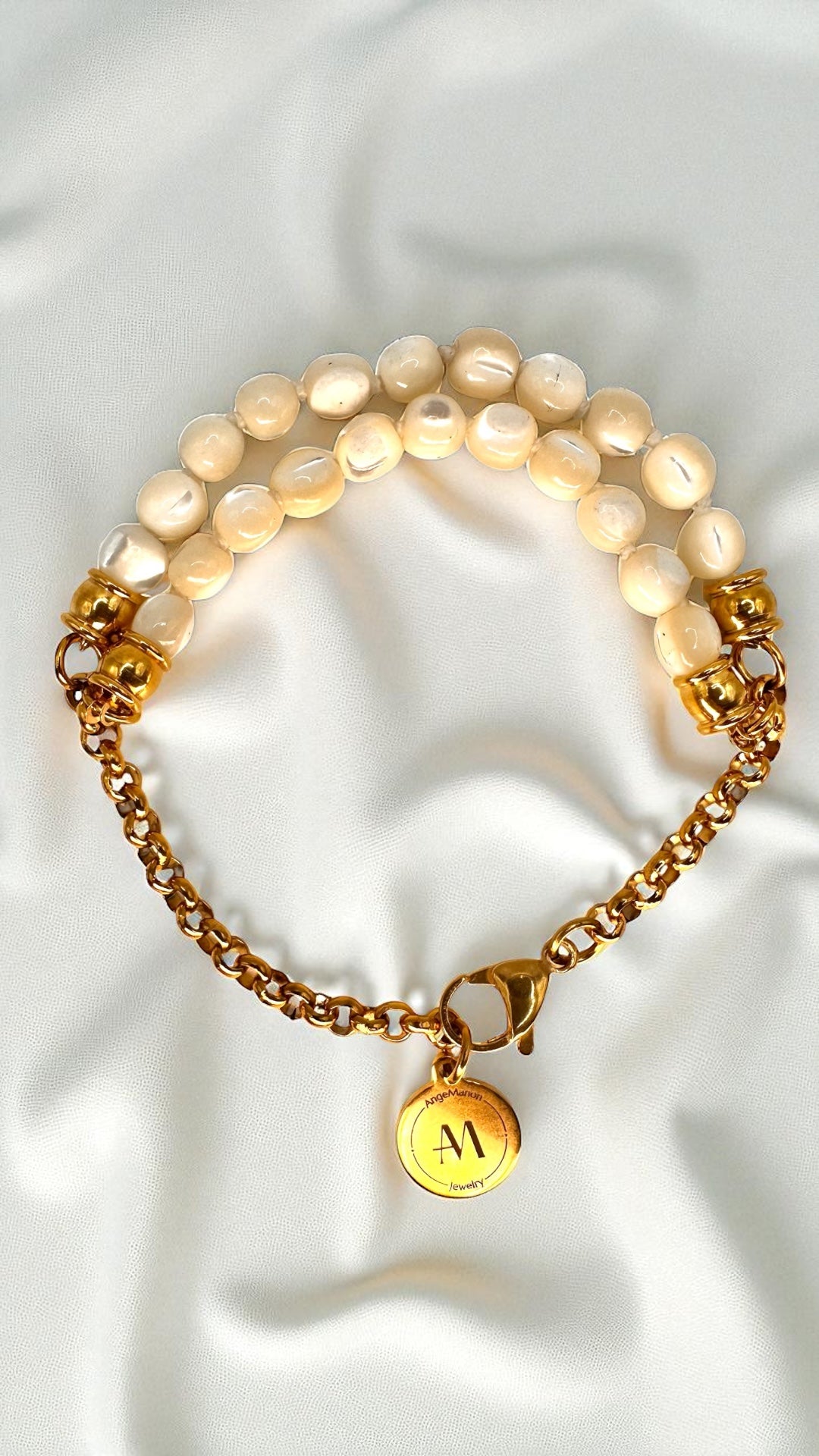 Armband White Perlmutt AMA