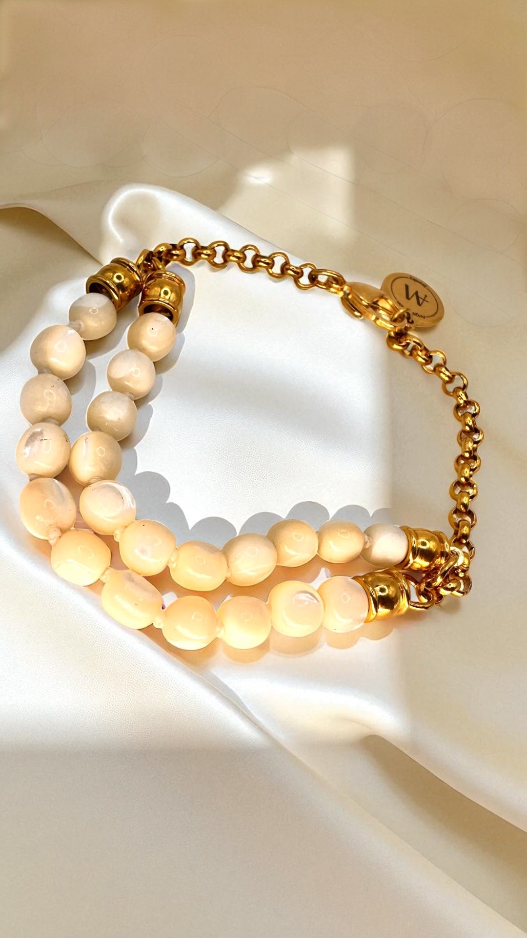 Armband White Perlmutt AMA