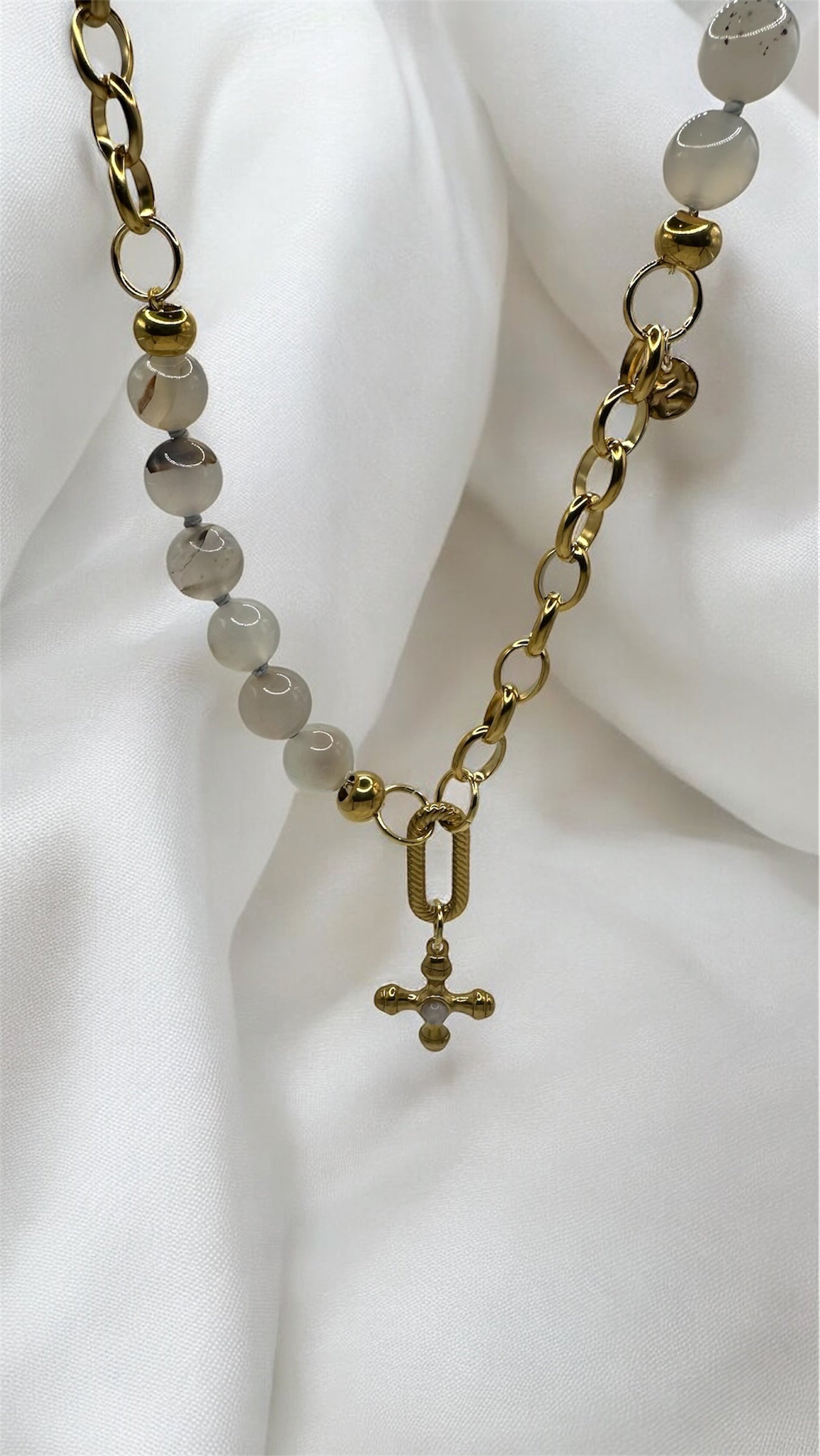 Kette Chalcedone Cross AMA