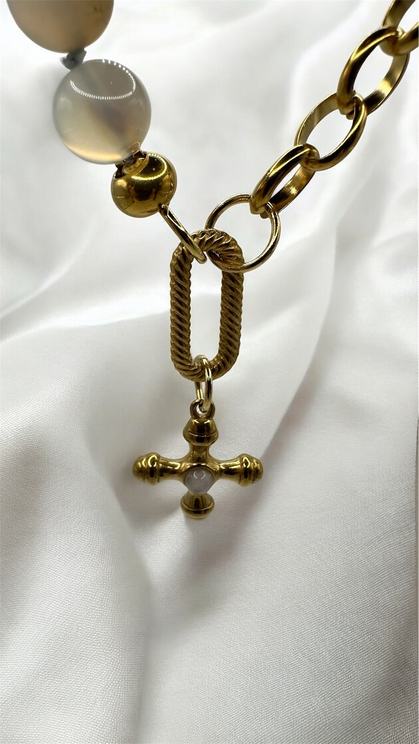 Kette Chalcedone Cross AMA