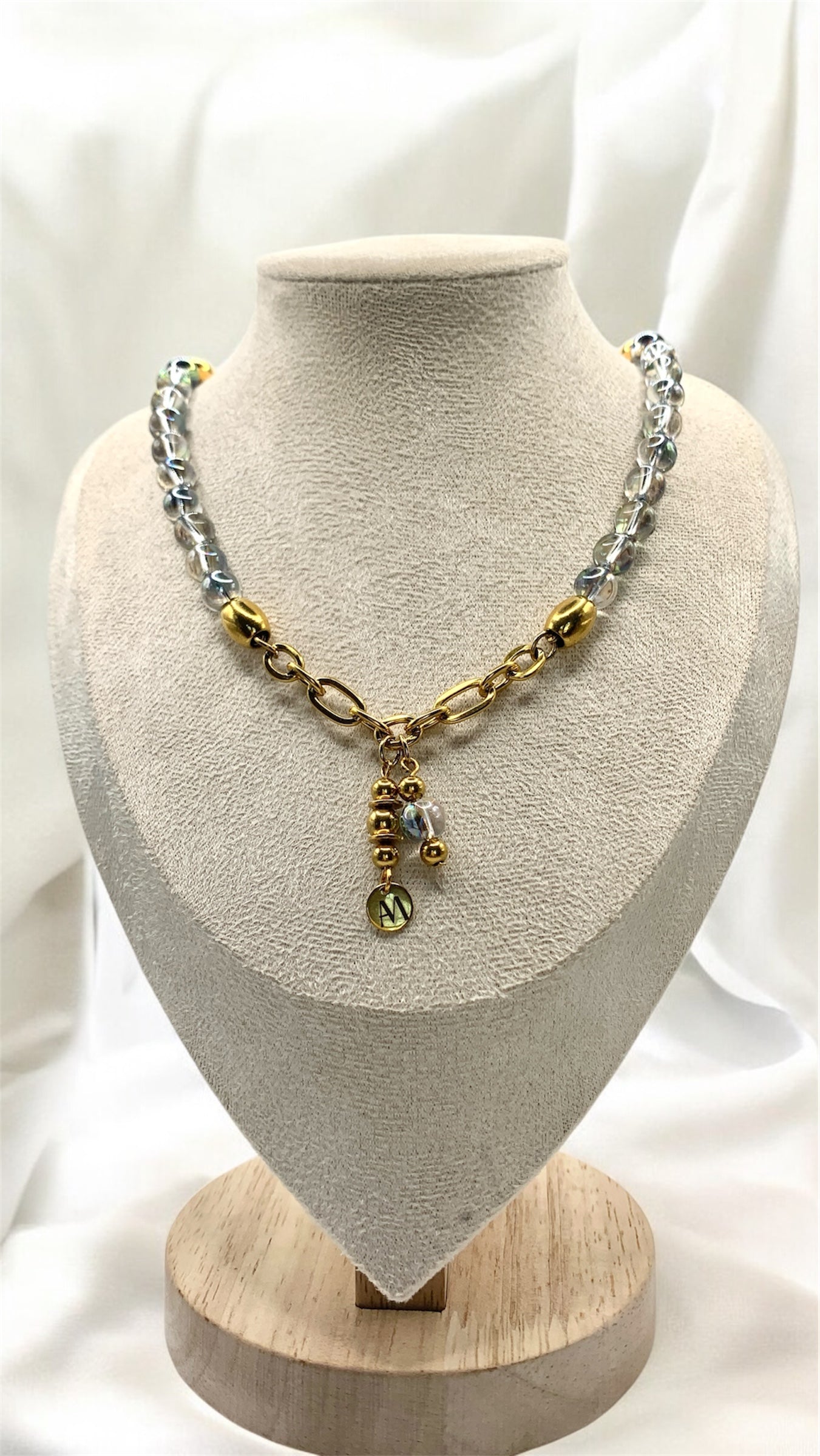 Kette Iridescent Blue Pearl AMM
