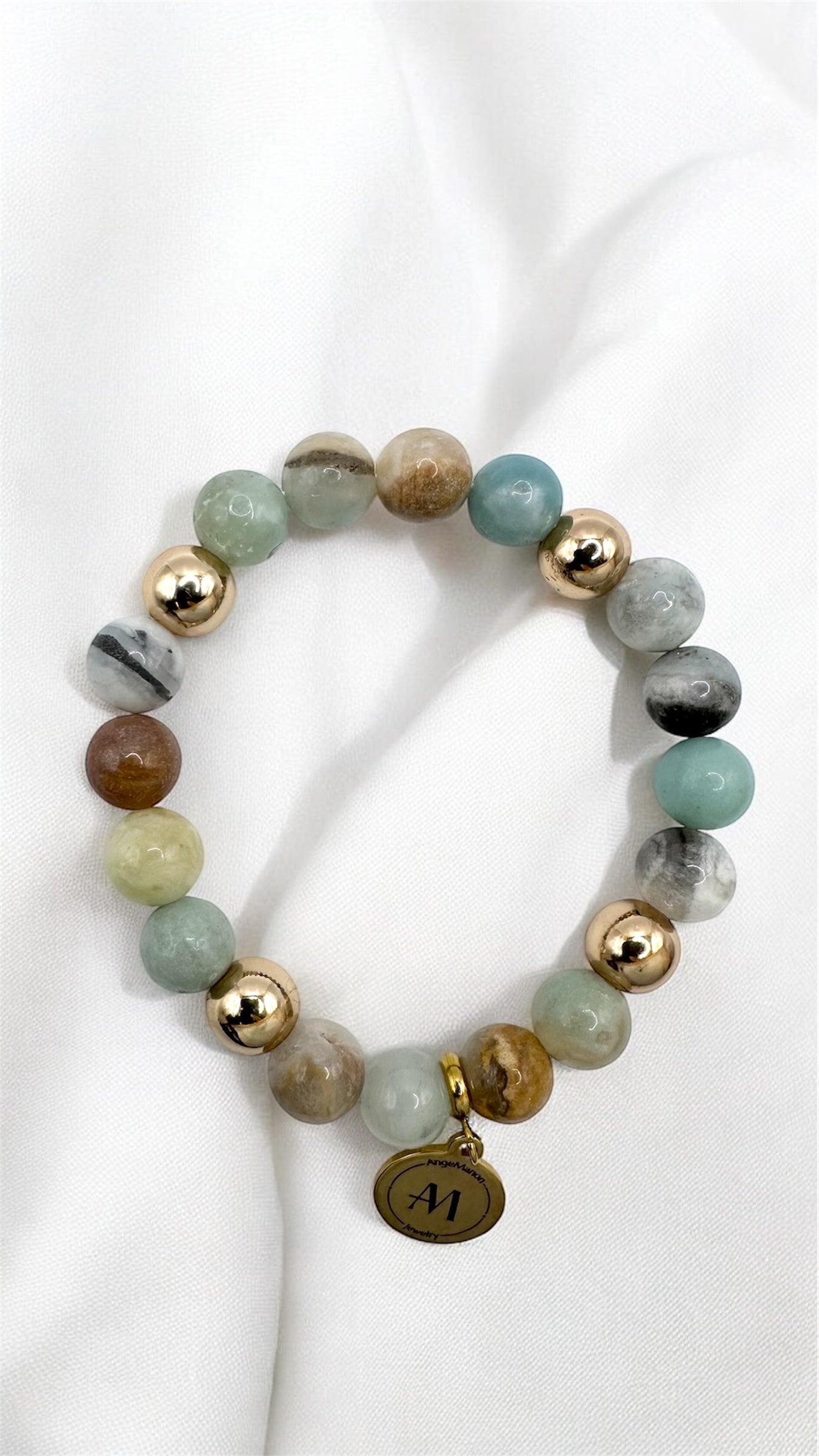 Armband Amazonit and Gold AMA