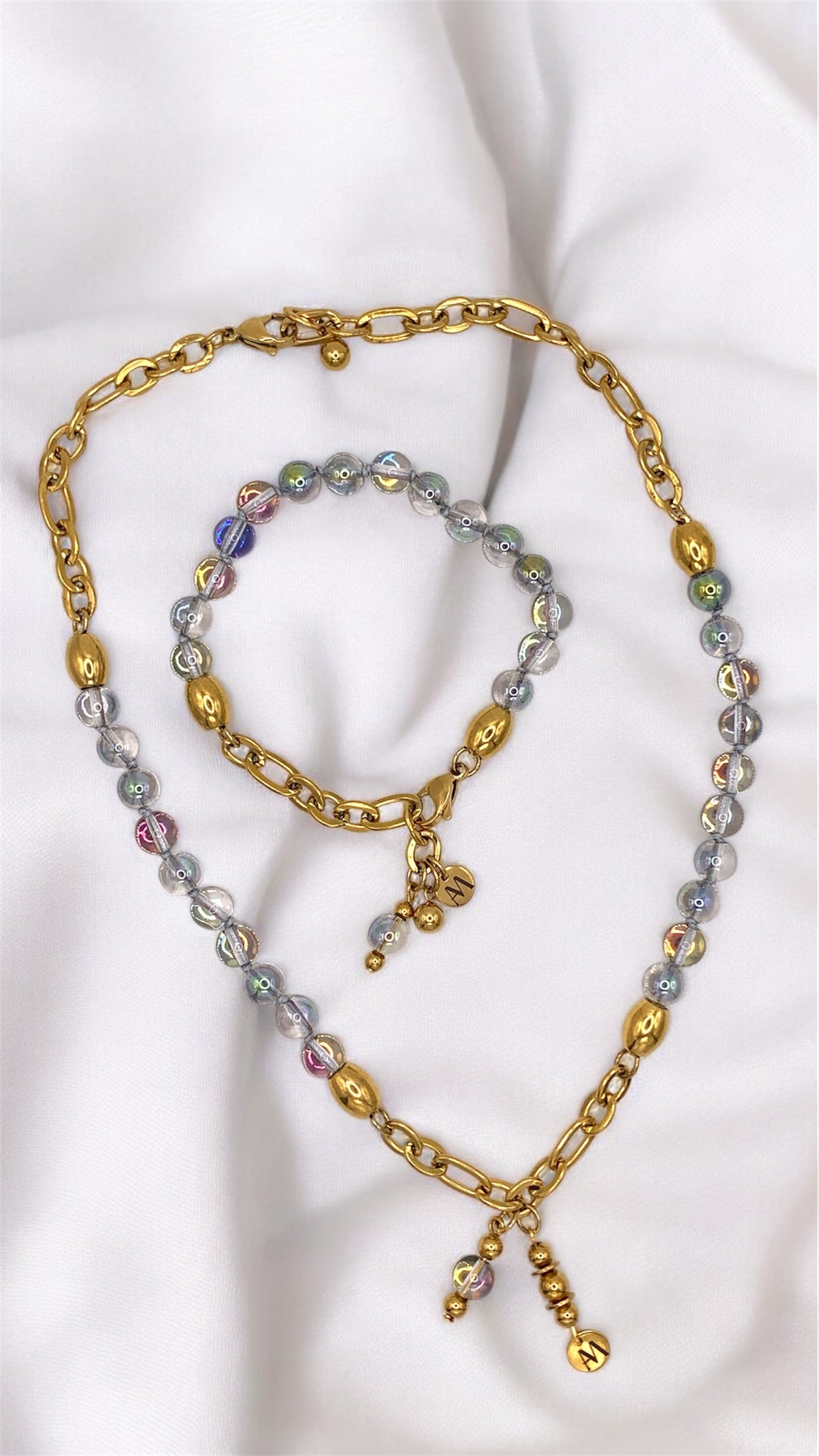 Armband Iridescent Blue Pearl AMM