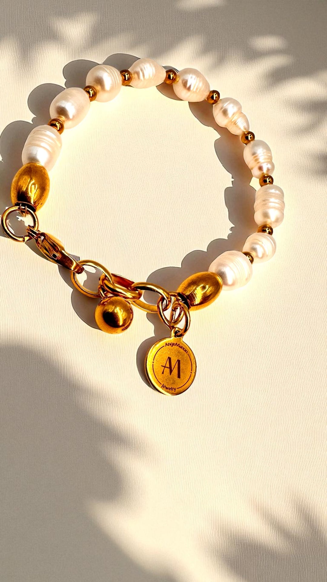 Armband Pearl Gold bead AMA