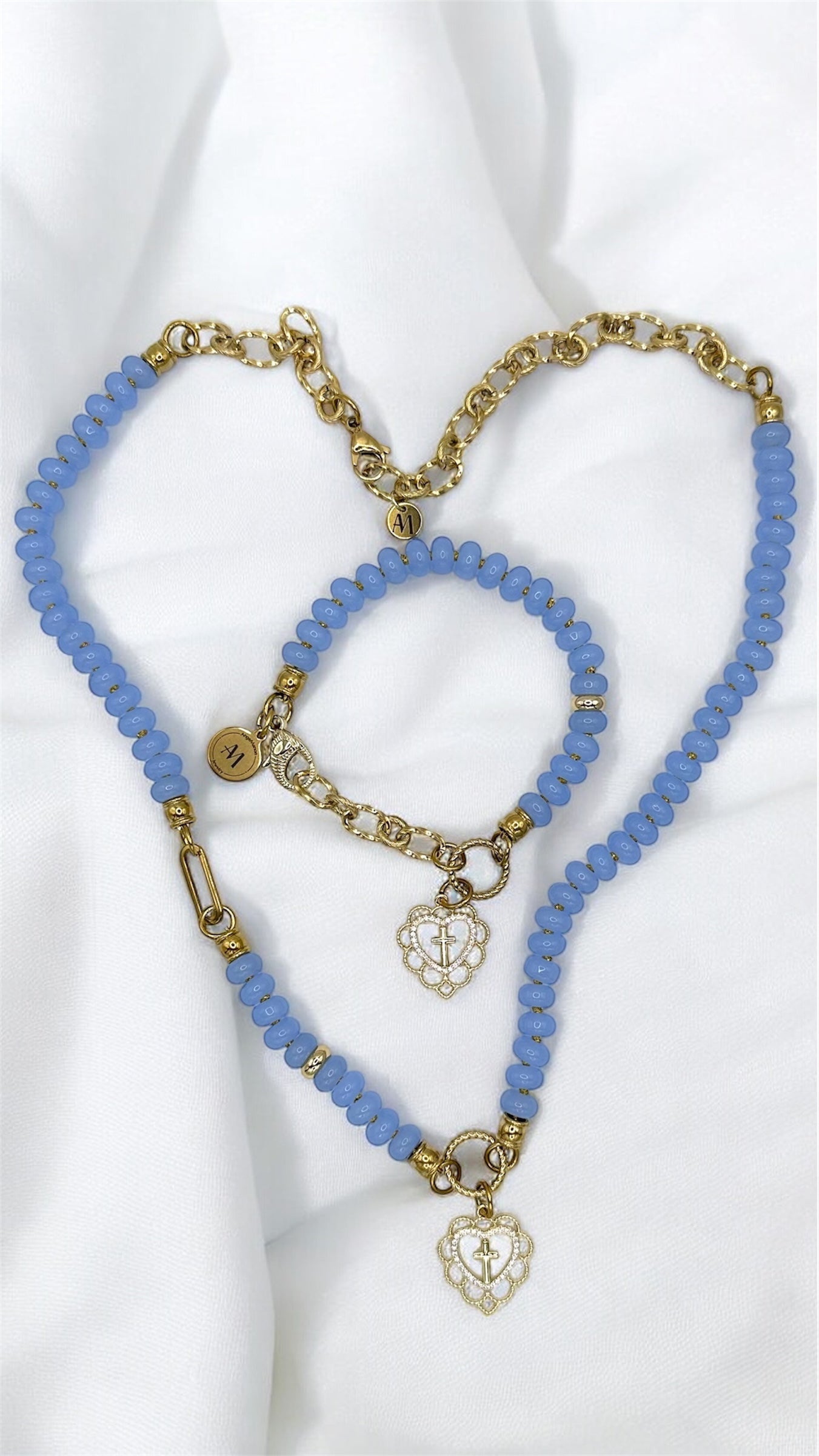 Armband Aqua Cross Heart AMA