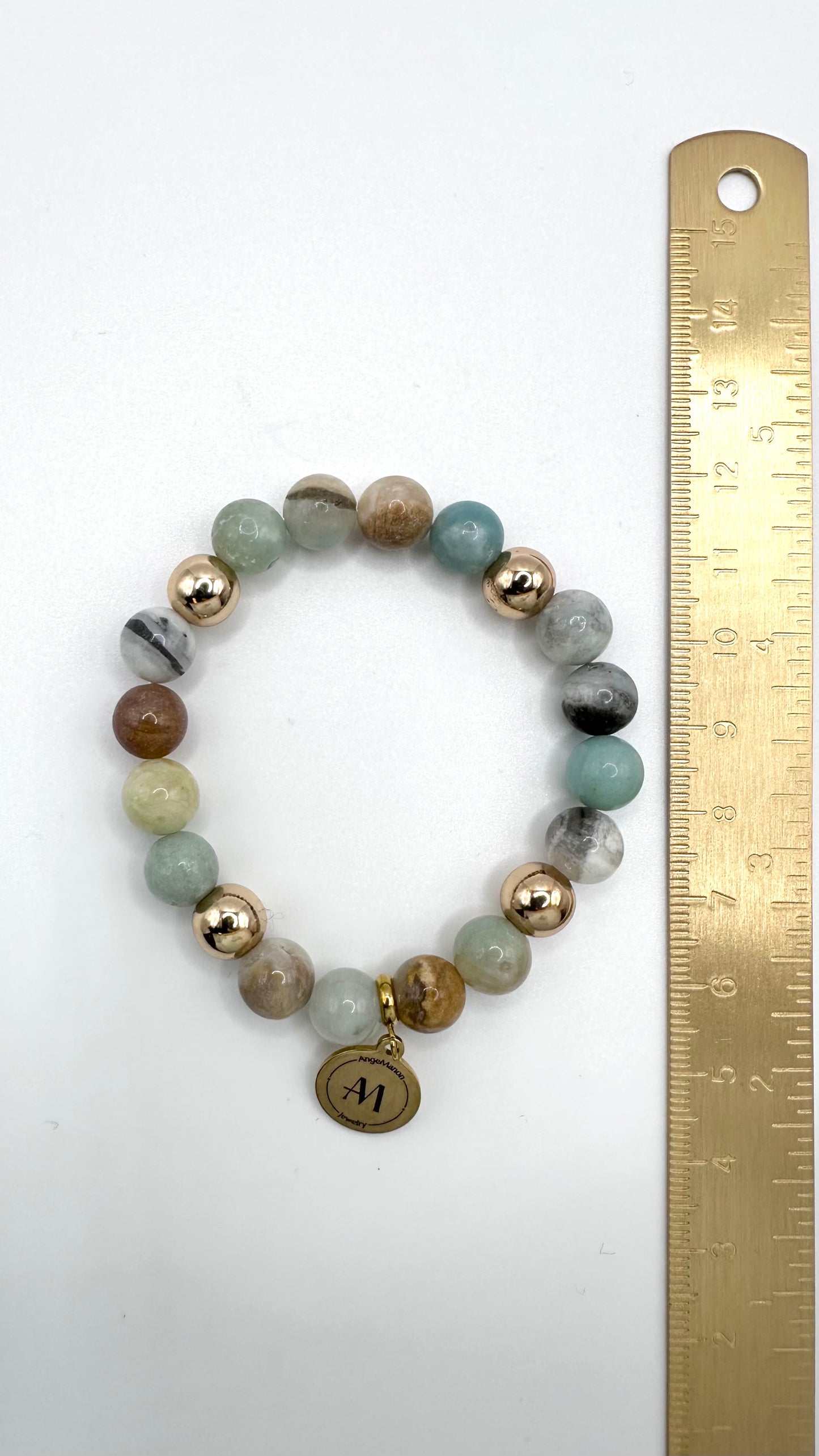 Armband Amazonit and Gold AMA