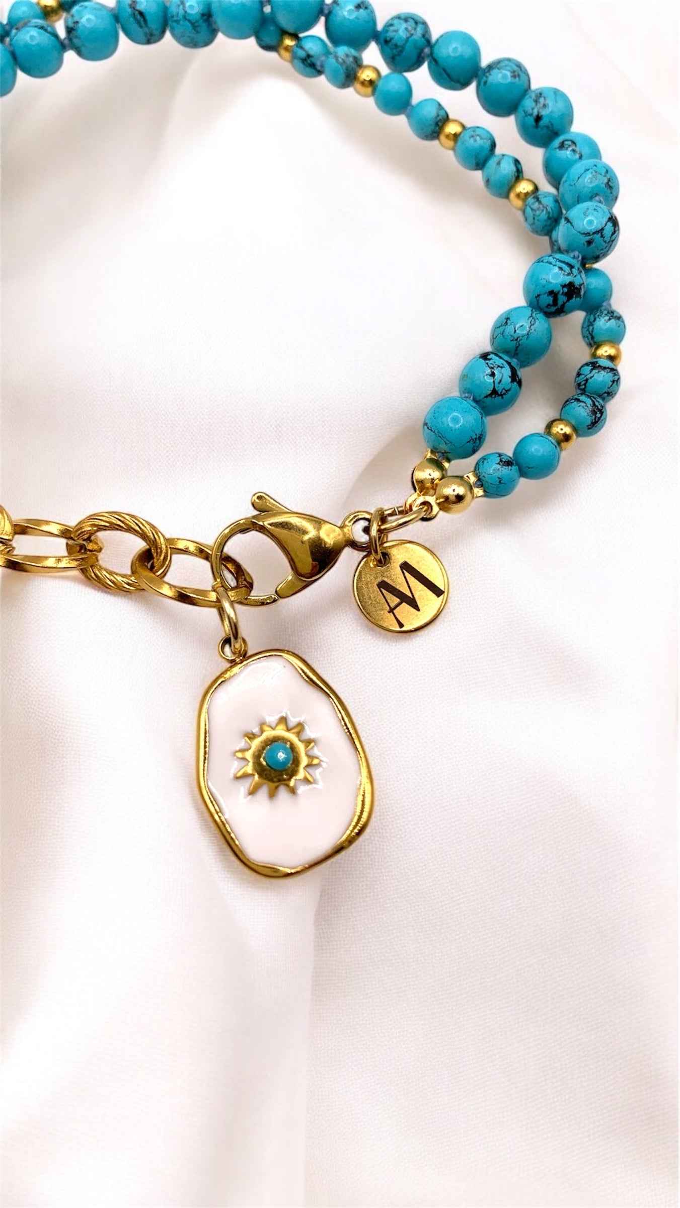 Armband Turquoise and White AMM