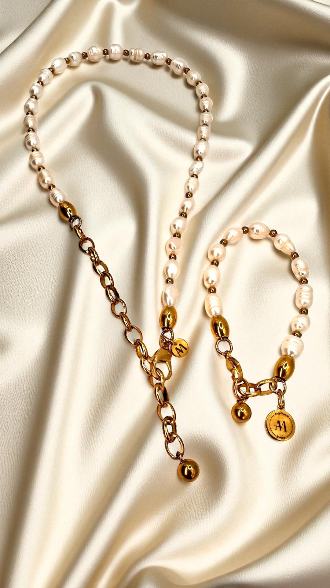 Armband Pearl Gold bead AMA