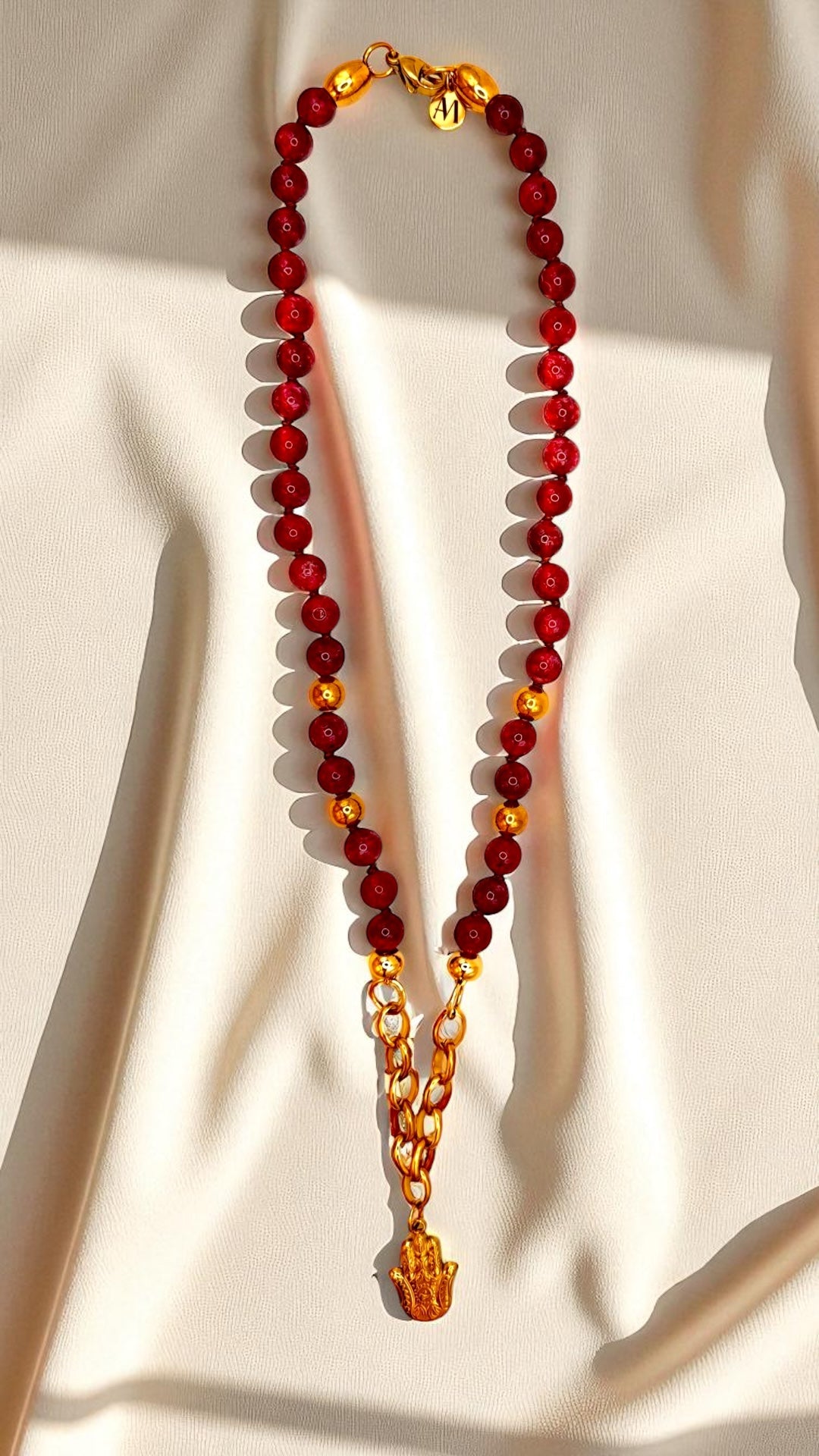 Garnet Hamsa Hand AMA