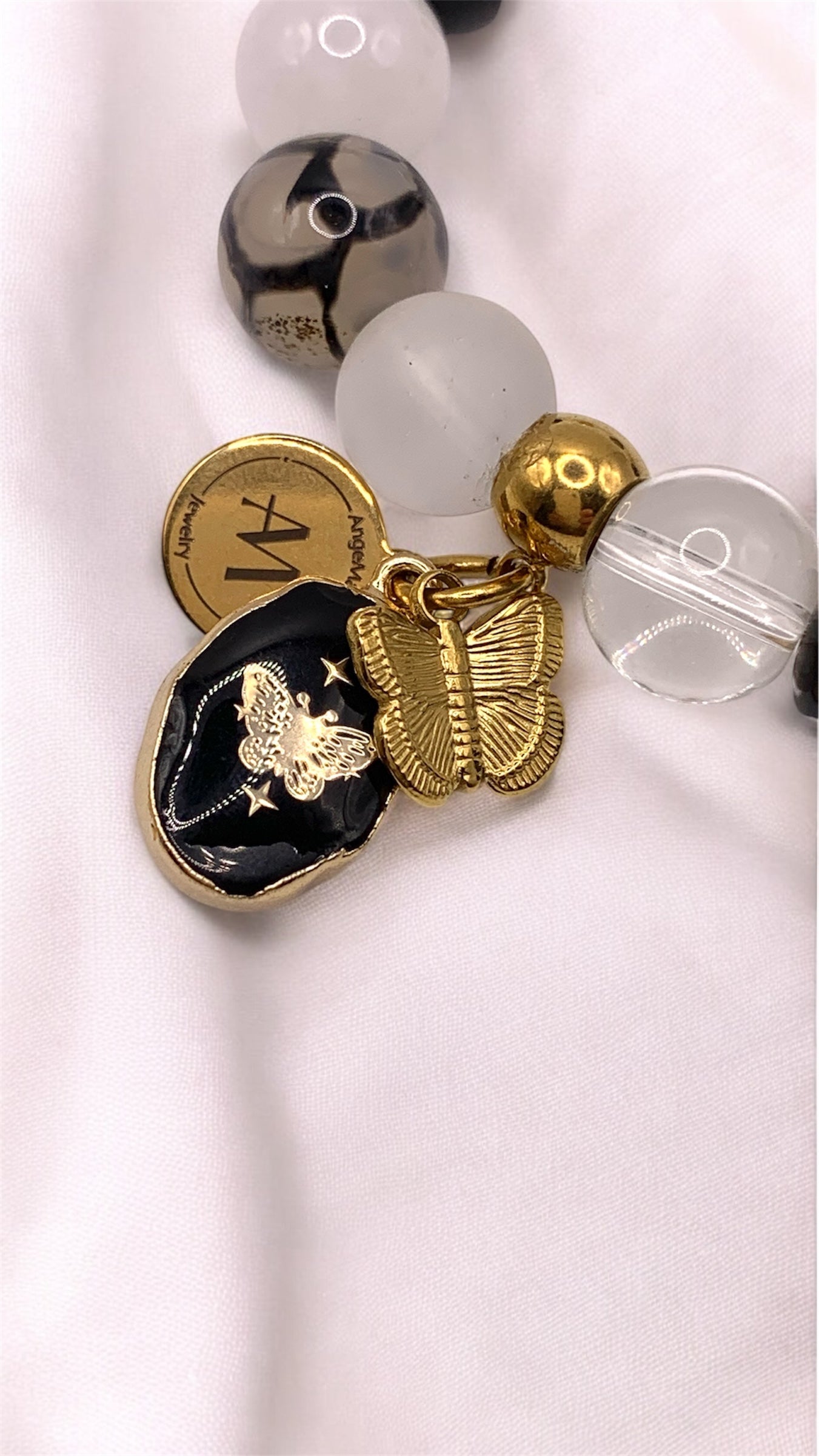 Armband Black and White Butterfly AMM