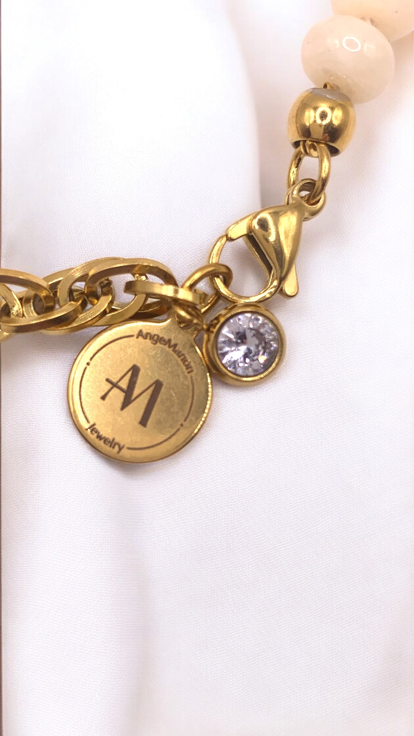 Armband Beige Safety Pin AMM
