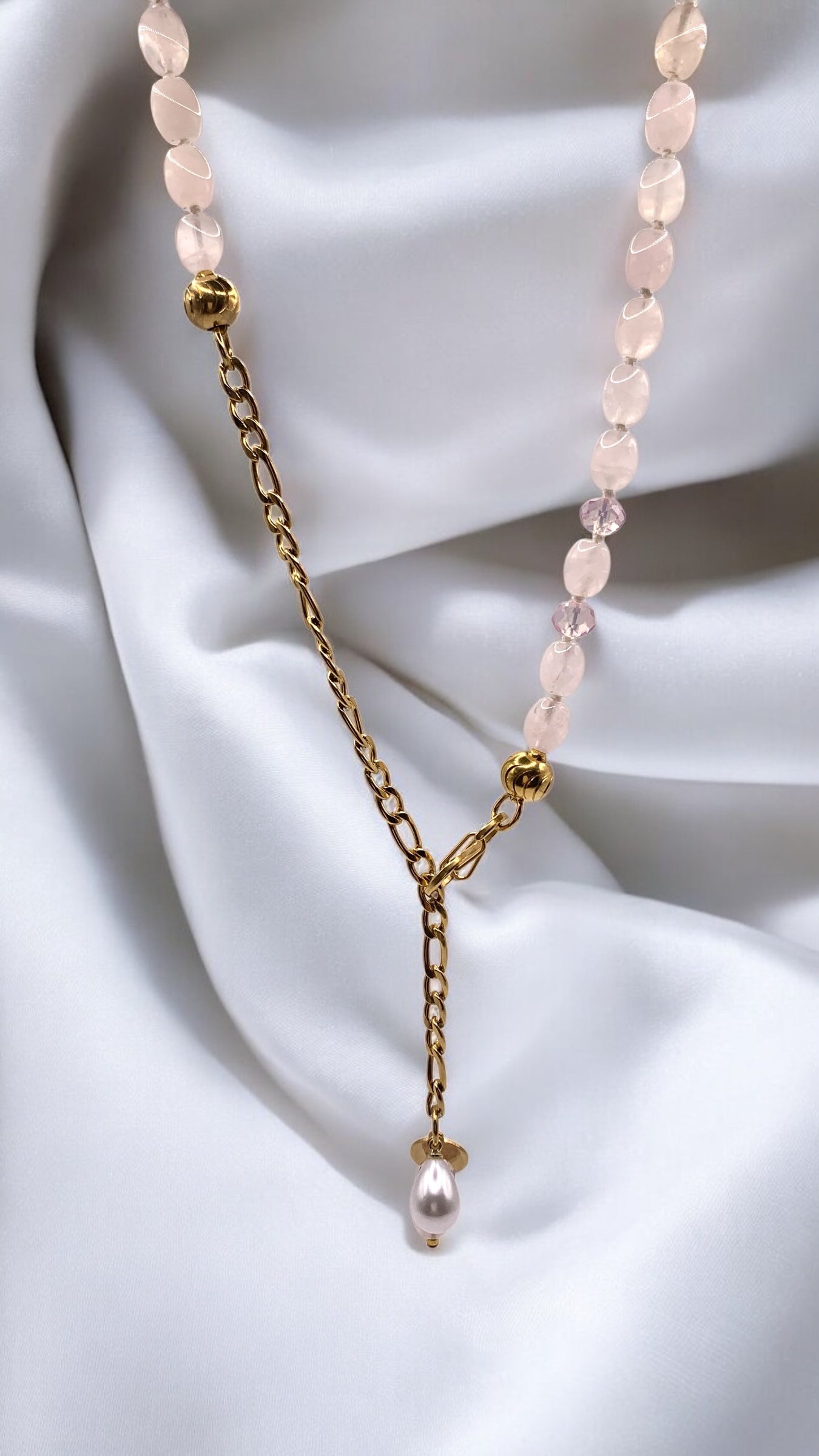 Kette Rose Quartz with Opal AMM
