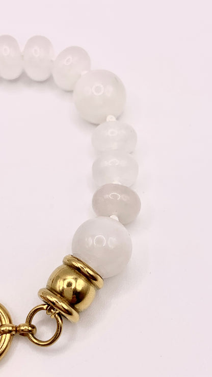 Armband White Jade Heart AMM