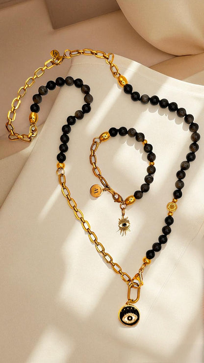Armband Obsidian Flower-of-life AMA