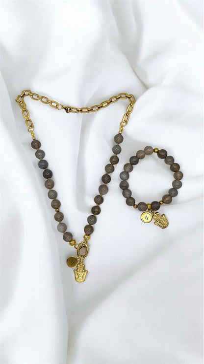 Kette Grey Hamsa-Hand AMA