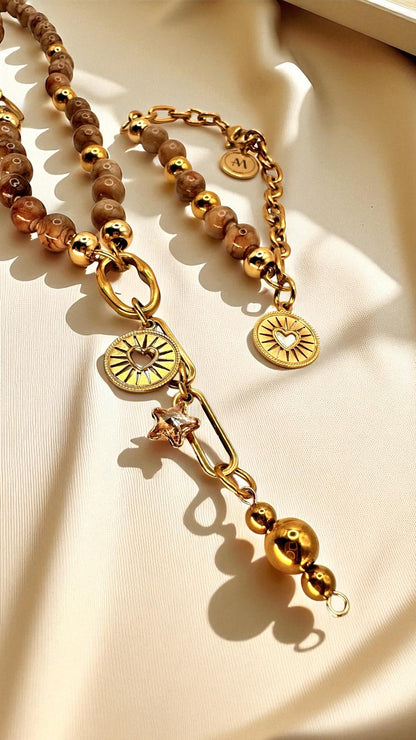 Kette Brown Chalcedon AMA