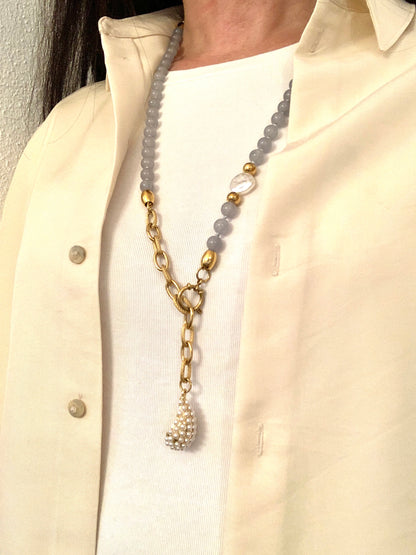 Kette Gray Chalcedon Pearl AMM