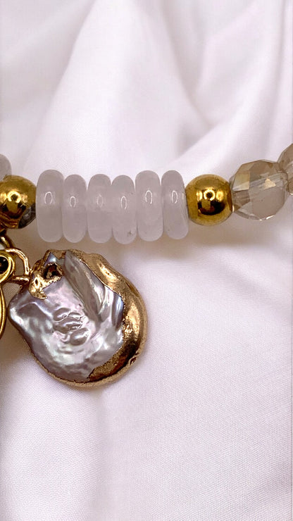 Armband Freshwater Pearl and Quartz AMM