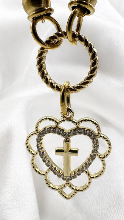 Kette Aqua Cross Heart AMA