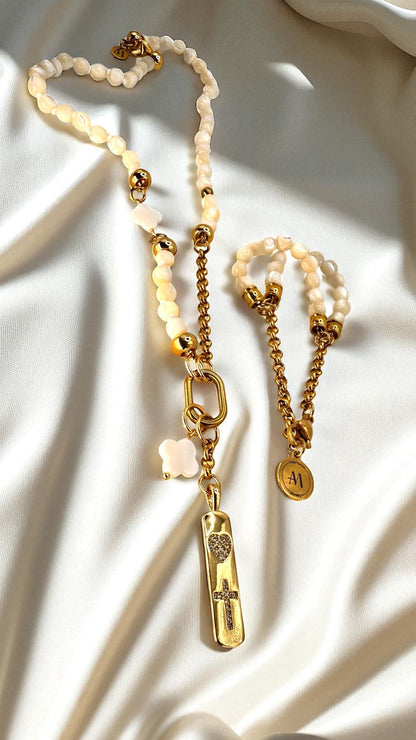 Armband White Perlmutt AMA