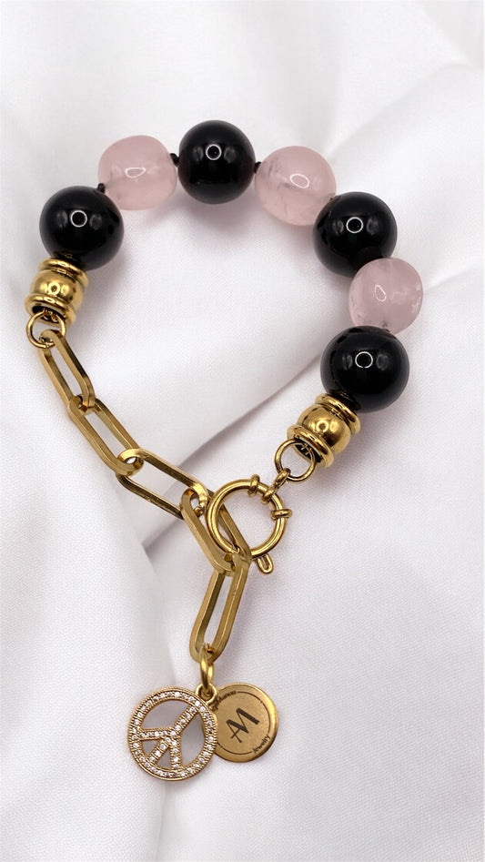 Armband Big Rose and Black Pearl AMM