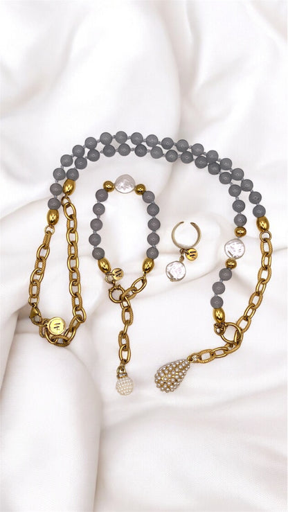 Kette Gray Chalcedon Pearl AMM