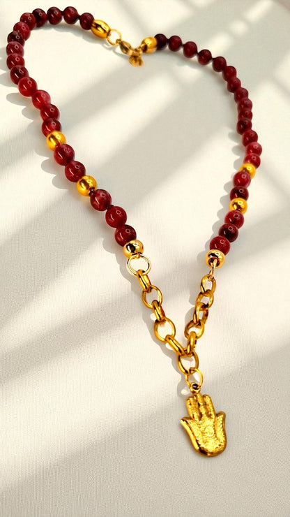 Garnet Hamsa Hand AMA