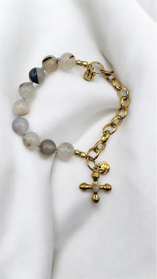 Armband Chalcedone Cross AMA