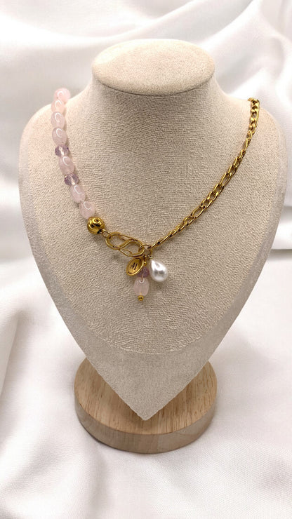 Kette Rose Quartz with Opal AMM