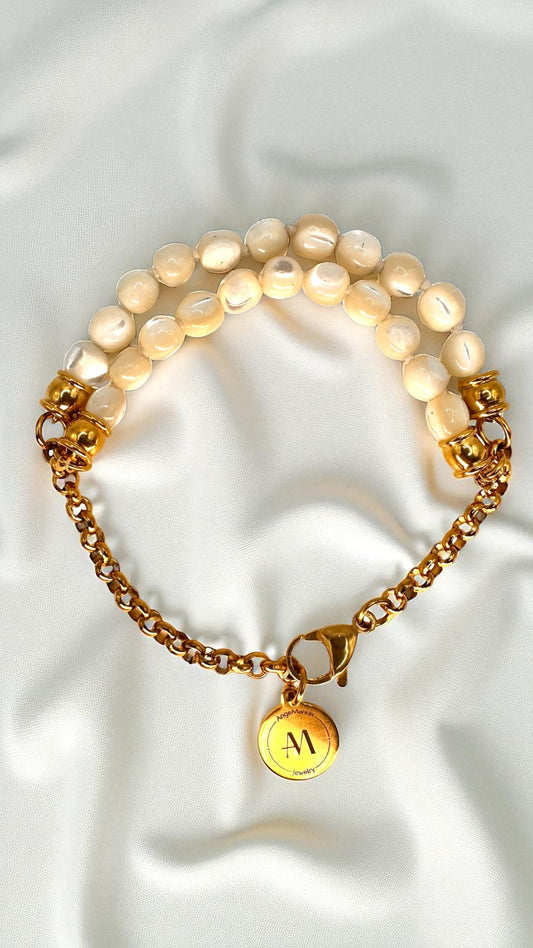Armband White Perlmutt AMA