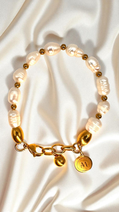 Armband Pearl Gold bead AMA