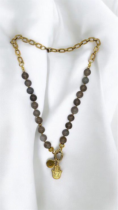 Kette Grey Hamsa-Hand AMA